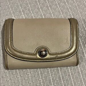 Coach Cream and Gold Wallet